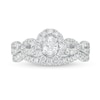 Thumbnail Image 3 of Previously Owned - 1 CT. T.W. Oval Diamond Frame Collar Bridal Set in 14K White Gold (I/I2)