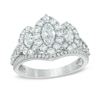 Thumbnail Image 1 of Previously Owned 1-1/2 CT. T.W. Marquise Diamond Frame Past Present Future® Ring in 14K White Gold