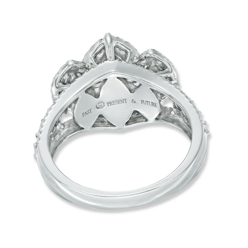 Main Image 3 of Previously Owned 1-1/2 CT. T.W. Marquise Diamond Frame Past Present Future® Ring in 14K White Gold