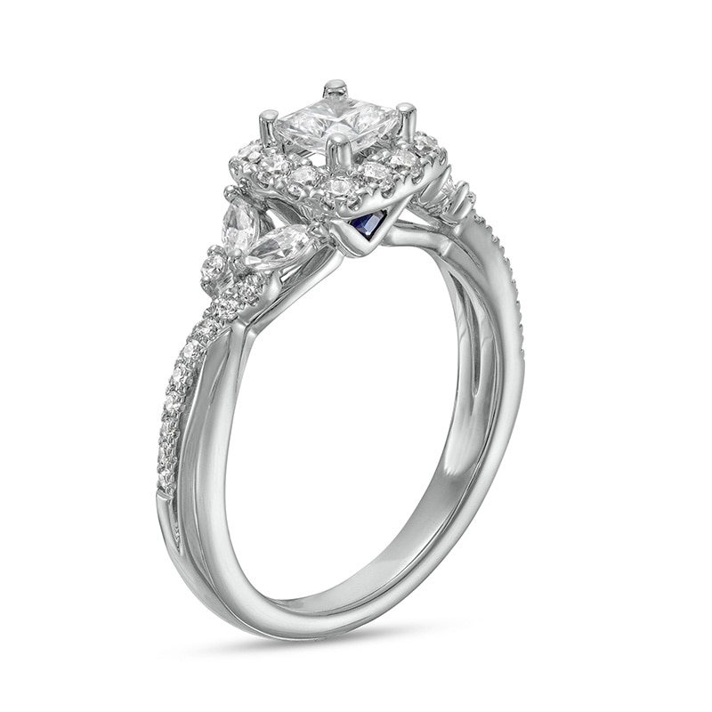 Main Image 2 of Previously Owned Vera Wang Love Collection 1 CT. T.W. Diamond Frame Twist Shank Engagement Ring in 14K White Gold