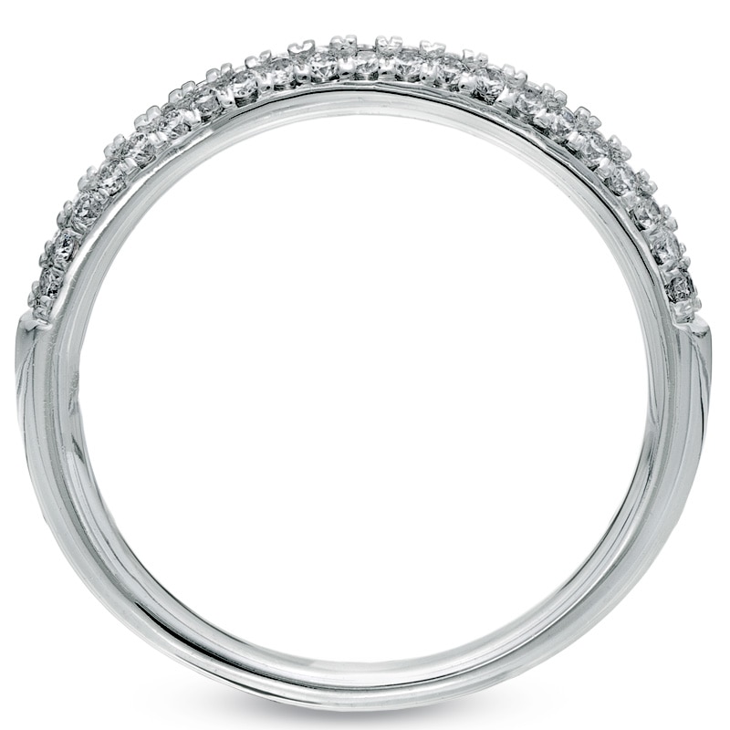 Main Image 2 of Previously Owned Vera Wang Love Collection 3/8 CT. T.W. Diamond Two Row Band in 14K White Gold