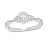 Thumbnail Image 1 of Previously Owned - 1/3 CT. T.W. Oval Diamond Frame Twist Shank Engagement Ring in 14K White Gold (I/SI2)