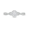 Thumbnail Image 4 of Previously Owned - 1/3 CT. T.W. Oval Diamond Frame Twist Shank Engagement Ring in 14K White Gold (I/SI2)