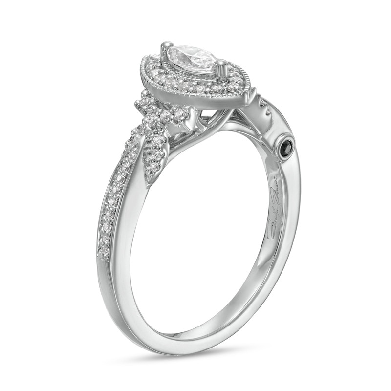 Previously Owned - Marilyn Monroe™ Collection 1/2 CT. T.W. Marquise Diamond Frame Twist Shank Ring in 14K White Gold