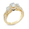 Thumbnail Image 1 of Previously Owned Vera Wang Love Collection 1 CT. T.W. Oval Diamond Three Stone Engagement Ring in 14K Gold