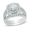 Thumbnail Image 1 of Previously Owned 2-1/5 CT. T.W. Diamond Double Frame Bridal Set in 14K White Gold