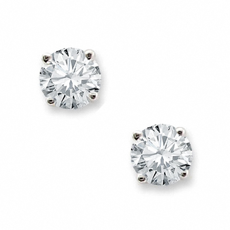 Previously Owned 3/8 CT. T.W. Diamond Solitaire Stud Earrings in 14K White Gold