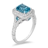 Thumbnail Image 2 of Previously Owned - Enchanted Disney Cinderella Blue Topaz and 3/4 CT. T.W. Diamond Engagement Ring in 14K White Gold