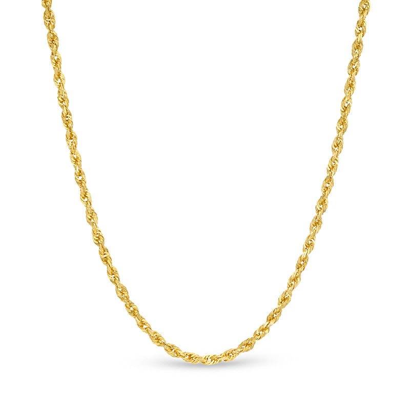 Previously Owned - 2.4mm Diamond-Cut Glitter Rope Chain Necklace in 10K Gold - 20"