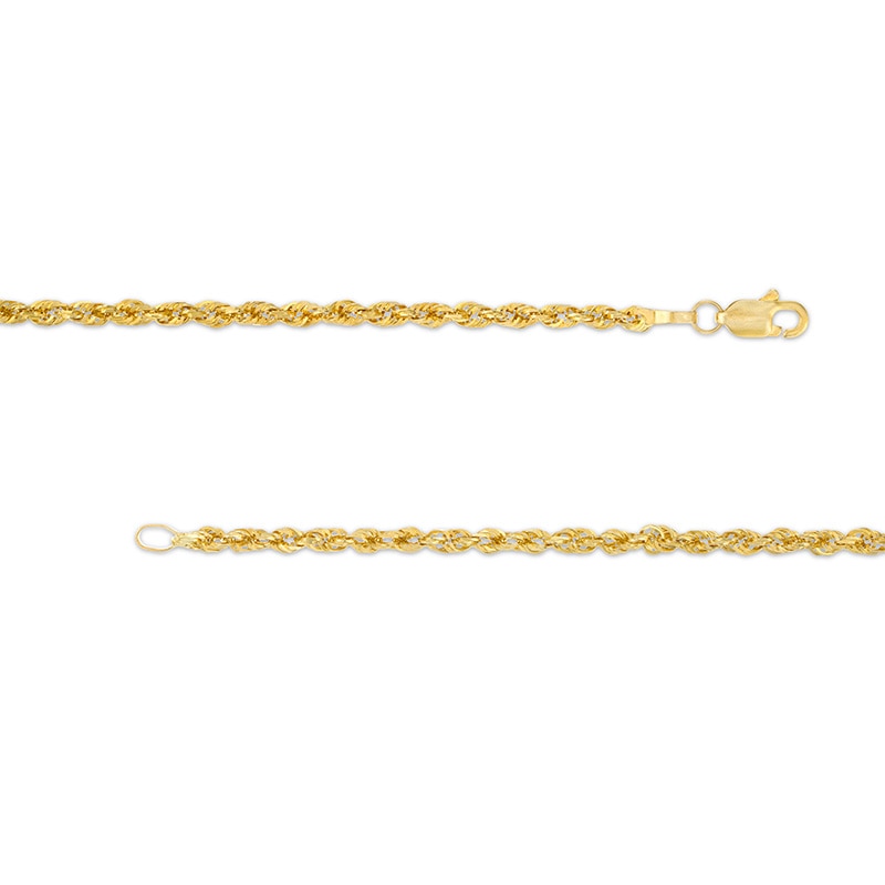 Previously Owned - 2.4mm Diamond-Cut Glitter Rope Chain Necklace in 10K Gold - 20"