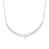 Thumbnail Image 1 of Previously Owned - 1-1/2 CT. T.W. Diamond Scattered Curved Bar Necklace in 10K White Gold - 17&quot;