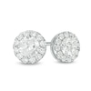 Thumbnail Image 0 of Previously Owned - 1 CT. T.W. Diamond Raised Frame Stud Earrings in 14K White Gold
