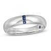 Thumbnail Image 0 of Previously Owned - Vera Wang Love Collection Men's Blue Sapphire Linear Three Stone Wedding Band in 14K White Gold