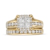 Thumbnail Image 4 of Previously Owned - 1-1/2 CT. T.W. Princess-Cut Quad Diamond Frame Bridal Set in 14K Gold