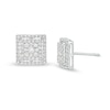 Thumbnail Image 0 of Previously Owned - 1/2 CT. T.W. Multi-Diamond Square Frame Stud Earrings in 10K White Gold