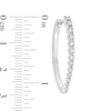 Thumbnail Image 2 of Previously Owned - 1/2 CT. T.W. Diamond Oval Hoop Earrings in 10K White Gold