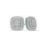 Thumbnail Image 0 of Previously Owned - 1 CT. T.W. Cushion-Shaped Multi-Diamond Double Frame Layered Stud Earrings in 10K White Gold