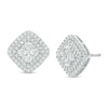 Thumbnail Image 1 of Previously Owned - 1 CT. T.W. Diamond Double Cushion Frame Stud Earrings in 10K White Gold