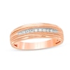 Thumbnail Image 0 of Previously Owned - Men's 1/10 CT. T.W. Diamond Milgrain Wedding Band in 10K Rose Gold