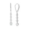 Thumbnail Image 1 of Previously Owned - 1/2 CT. T.W. Multi-Diamond Graduated Flower Dangle Drop Earrings in 10K White Gold