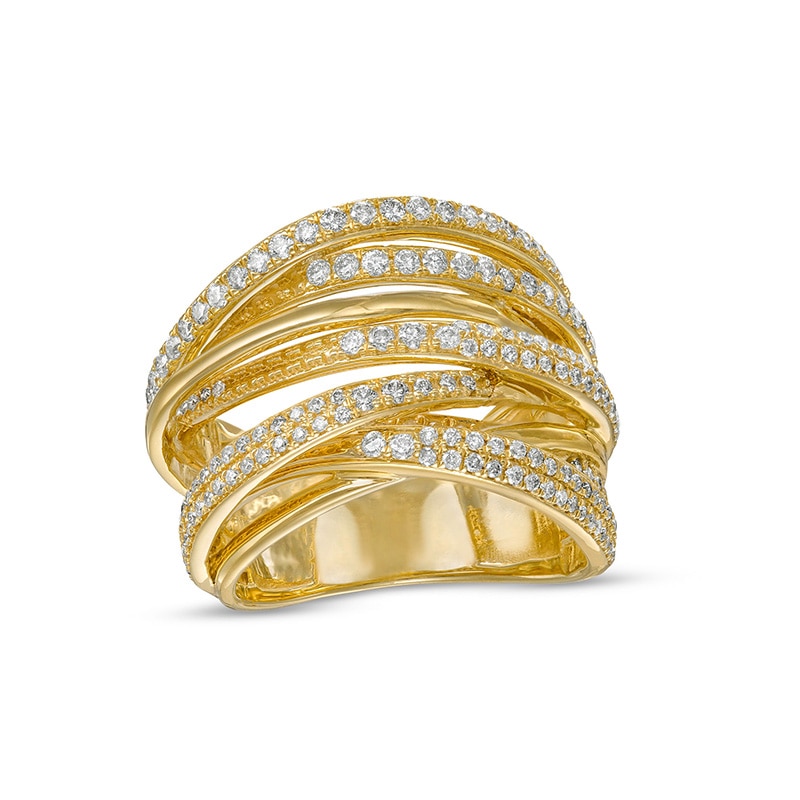 Main Image 1 of Previously Owned - 1 CT. T.W. Diamond Layered Orbit Ring in 10K Gold