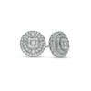 Thumbnail Image 1 of Previously Owned - 1 CT. T.W. Baguette Multi-Diamond Double Frame Layered Stud Earrings in 10K White Gold