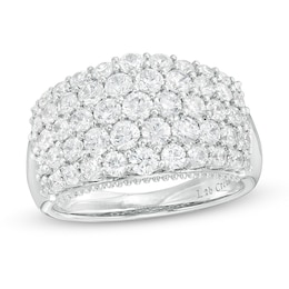 Previously Owned - 2 CT. T.W. Lab-Created Diamond Multi-Row Ring in 14K White Gold (F/SI2)