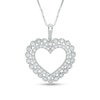 Thumbnail Image 0 of Previously Owned - 1/2 CT. T.W. Diamond Scallop Heart Pendant in 10K White Gold