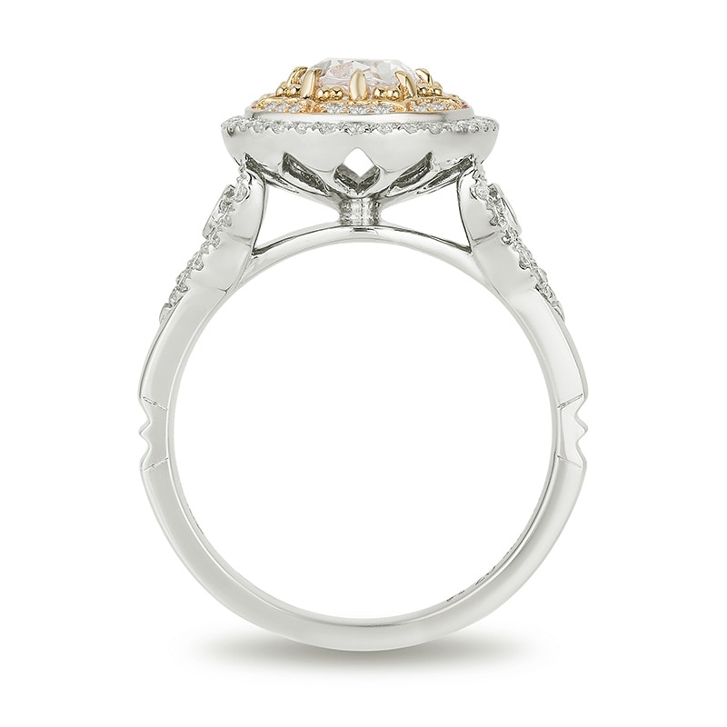 Previously Owned - Enchanted Disney Aladdin 1-1/2 CT. T.W. Oval Diamond Double Frame Engagement Ring in 14K Two-Tone Gold