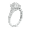 Thumbnail Image 2 of Previously Owned - 1/2 CT. T.W. Oval Multi-Diamond Frame Split Shank Engagement Ring in 10K White Gold