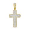 Thumbnail Image 1 of Previously Owned - Men's 1/2 CT. T.W. Diamond Cross Triple Row Necklace Charm in 10K Gold