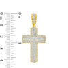 Thumbnail Image 2 of Previously Owned - Men's 1/2 CT. T.W. Diamond Cross Triple Row Necklace Charm in 10K Gold