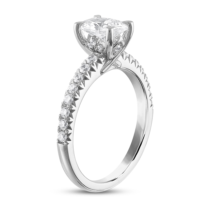 Main Image 2 of Previously Owned - Royal Asscher® 1-1/3 CT. T.W. Oval Diamond Engagement Ring in 14K White Gold