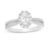 Thumbnail Image 1 of Previously Owned - 3/4 CT. T.W.  Oval Diamond Frame Engagement Ring in 14K White Gold (I/I2)