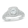 Thumbnail Image 0 of Previously Owned - Vera Wang Love Collection 1-1/5 CT. T.W. Diamond Frame Vintage-Style Engagement Ring in 14K White Gold