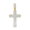 Thumbnail Image 1 of Previously Owned - Men's 1/4 CT. T.W. Diamond Double Row Cross Necklace Charm in 10K Gold