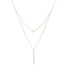 Thumbnail Image 1 of Previously Owned - 1/5 CT. T.W. Diamond Linear Bar Double Strand Necklace in 10K Gold - 20&quot;