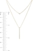 Thumbnail Image 3 of Previously Owned - 1/5 CT. T.W. Diamond Linear Bar Double Strand Necklace in 10K Gold - 20&quot;