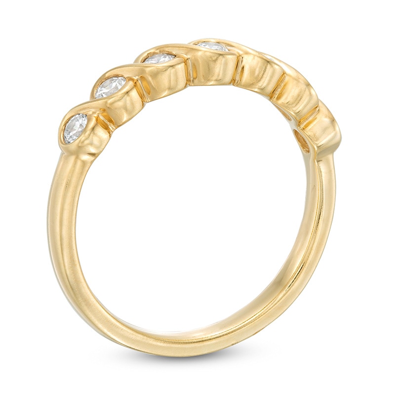 Main Image 3 of Previously Owned - 1/3 CT T.W. Diamond Twist Stackable Band in 10K Gold