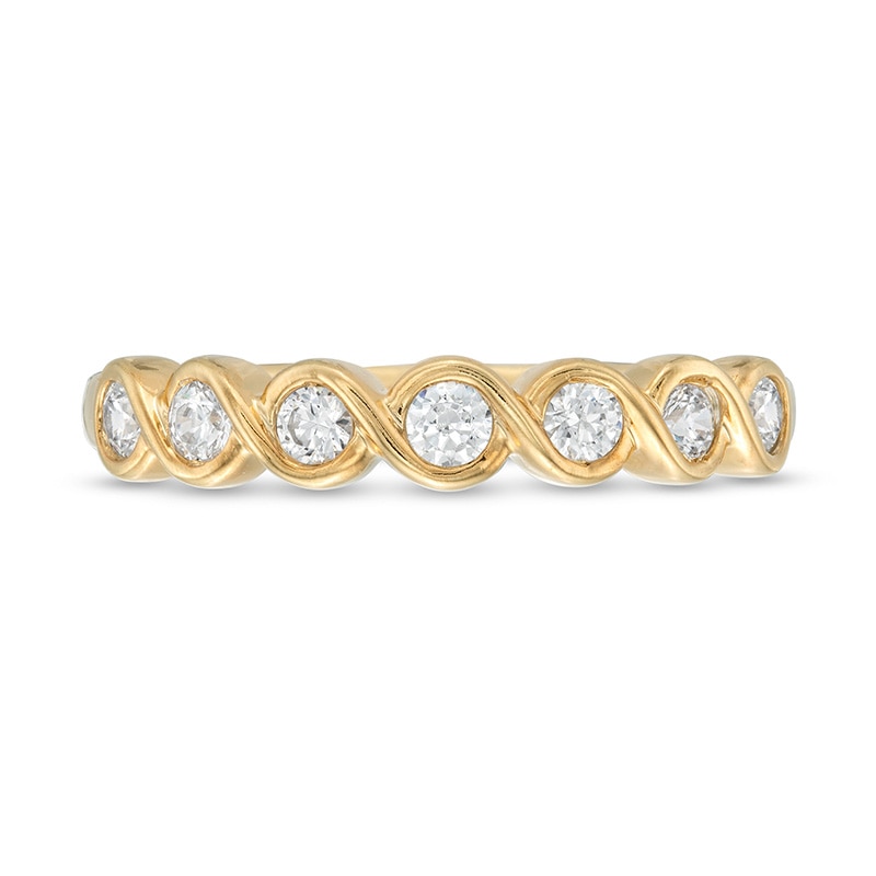 Main Image 4 of Previously Owned - 1/3 CT T.W. Diamond Twist Stackable Band in 10K Gold