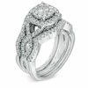 Thumbnail Image 1 of Previously Owned - 1-1/5 CT. T.W. Diamond Cluster Bridal Set in 14K White Gold