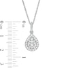 Thumbnail Image 1 of Previously Owned - 1/2 CT. T.W. Pear-Shaped Multi-Diamond Frame Pendant in 10K White Gold