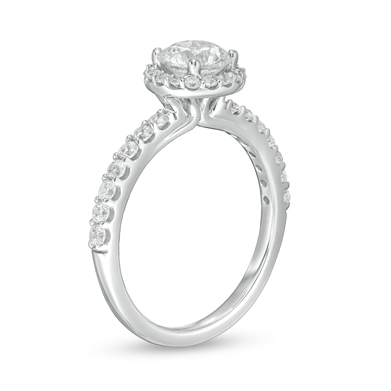 Main Image 3 of Previously Owned - 1-1/2 CT. T.W.  Lab-Created Diamond Frame Engagement Ring in 14K White Gold (F/VS2)