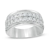 Thumbnail Image 1 of Previously Owned - Men's 2 CT. T.W. Diamond Raised Double Row Anniversary Band in 10K White Gold