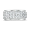 Thumbnail Image 3 of Previously Owned - Men's 2 CT. T.W. Diamond Raised Double Row Anniversary Band in 10K White Gold