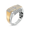 Thumbnail Image 3 of Previously Owned - Men's 1 CT. T.W. Diamond Vertical Multi-Row Rectangle-Top Ring in 10K Two-Tone Gold