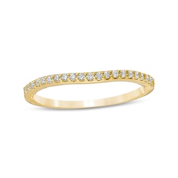 Previously Owned - 1/8 CT. T.W. Diamond Contour Wedding Band in 14K Gold