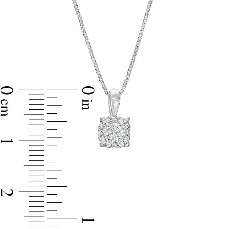 Main Image 2 of Previously Owned - 1/2 CT. T.W. Diamond Frame Pendant in 10K White Gold