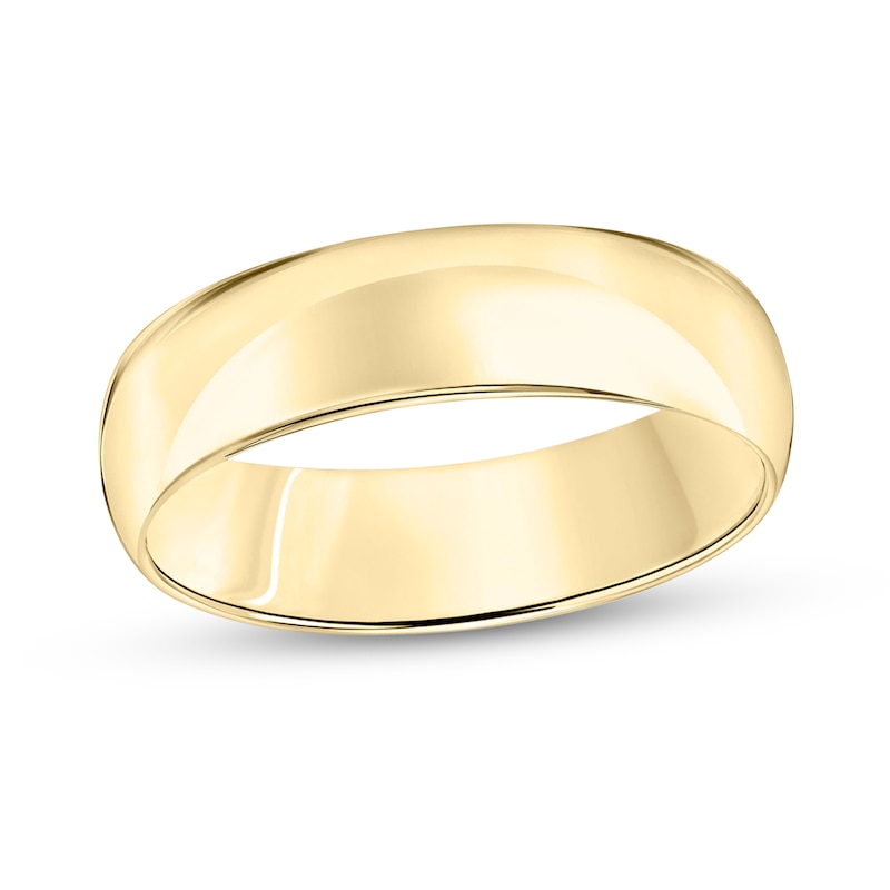 Main Image 1 of Previously Owned - 6.0mm Engravable Low Dome Comfort Fit Wedding Band in 10K White, Yellow or Rose Gold (1 Line)