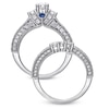 Thumbnail Image 1 of Previously Owned - Vera Wang Love Collection 2 CT. T.W. Diamond Three Stone Bridal Set in 14K White Gold